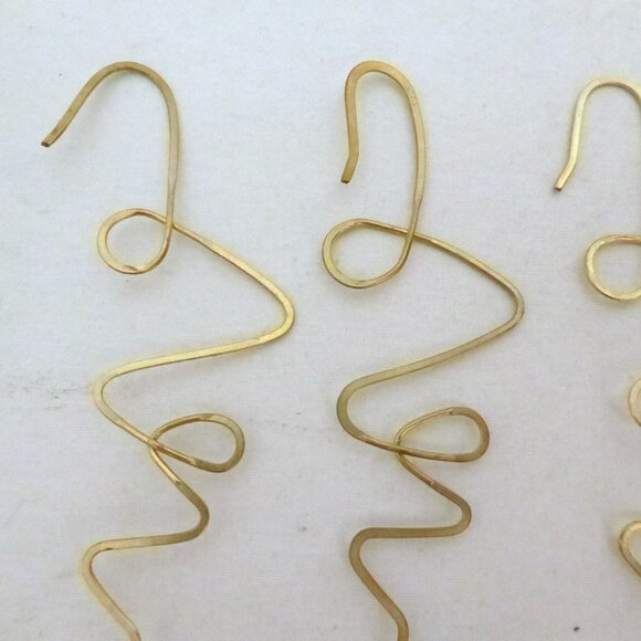 VINTAGE 5” SOLID BRASS CHRISTMAS TREE ORNAMENT HANGER LOT OF 8 - Picture 3 of 7